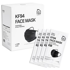 집생활연구소 덴탈형 마스크 대형 KF94 개별포장, 1개입, 50매, 블랙