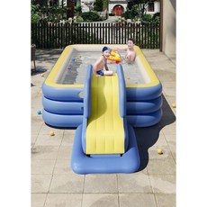 미끄럼틀 간이 수영장 접이식 대형 슬라이드 가정용 미니 풀장, 2.6M