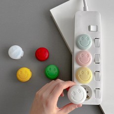 스마일 콘센트 커버 안전마개 실리콘 감전방지 아기 안전캡 가리개 덮개 뚜껑 욕실 방수커버, 화이트, 1개