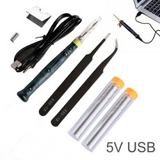일정한 온도 USB 전원 5V 8W 용접 키트 미니 휴대용 전문 납땜 인두 펜 정밀 용접 수리 손 도구|전기식 납땜인두|, 1개, China