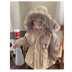 아짱 남녀공용 겨울 털 야상점퍼