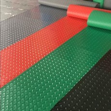 미끄럼 방지 고무 플로어 매트 PVC 공장 대형 작업장 발판 업소용 깔판 바닥, 폭 0.6m x 길이15m, I. 그린 (원형), 1개