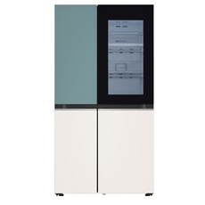 [색상선택형] LG전자 오브제컬렉션 양문형 냉장고 메탈 디오스 방문설치, 클레이 민트 + 베이지,