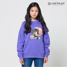 [AWK] 빈티지 프린팅 절개 맨투맨 티셔츠