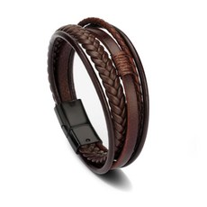 72ore Leather Bracelet for Men Boho Layered Wrap Bracelets Hand메이드 Braided Vintage Punk Wr