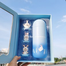 Starbucks [8 월 품] 스타 벅 스 컵 2020 년 추석 옥 토끼 별 점 그 라 데 이 션 머 보온컵 플 워 곰 모양 선물 상자 360 ml, 상세페이지 참조