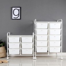 아트박스/라이크하우스 스노우 더블 트롤리 서랍장 이동식서랍_5단, 5단