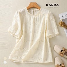 KARRA (77까지)데이지아일렛블라우스_A4M1402 - 아일렛블라우스