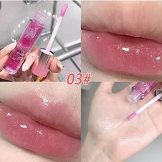 글로브 워터 라이트 립 글로스 오래 지속되는 보습 미러 쉬머 젤리 피치 살구색 립 라인 감소 리퀴드, 03 03, 01 CHINA, 1개