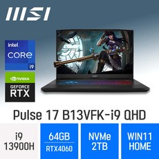 MSI Pulse 17 B13VFK-i9 QHD WIN11 Home 64GB 2TB 코어i9 그레이 상품 이미지