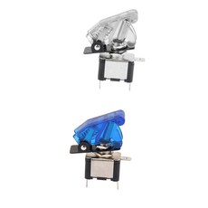 Royalways 2X 유니버설 자동차 12V 20A 로커 블루 LED 라이트 토글 핀 스위치