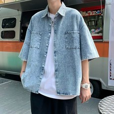 남자여름청셔츠셋업