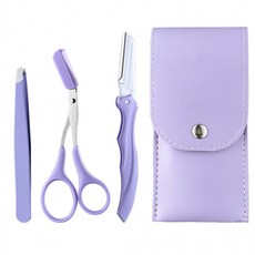 깔끔한 눈썹을 만들어주는 눈썹 정리 3종 세트 눈썹숱가위+트위저+눈썹칼, 1개, 3종세트