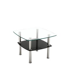 강화유리 거실 쇼파 사무실 테이블, 블랙 60x60x60