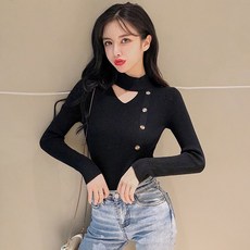 니트 스웨터 이너티셔츠 여성 겨울 가을 홀가먼트 브이넥 슬림핏 트렌드