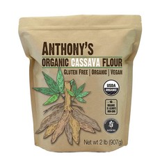 Anthony's Organic Cassava Flour 2 lb 오가닉 카사바 가루, 1개