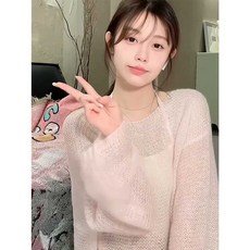 여성 핑크 모헤어 얇은 니트 스웨터 황보라 스웨터 조선의사랑꾼 63화 캐주얼