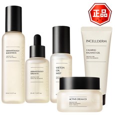 인셀덤 더마톨로지 기초 5종 부스터 130ml+세럼 45ml+엑티브 크림 50ml+오일 미스트 50ml+카밍밸런스젤 100ml