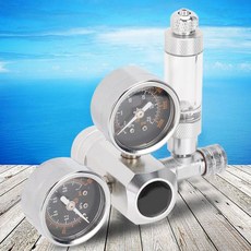 수족관 CO2 이탄 레귤레이터 CO2 듀얼 게이지 디스플레이 액세서리 버블 카운터 및 체크 밸브 포함, 1개
