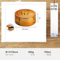 일본식 도시락통 일본식찬합 초밥 찬합 장어 런치박스, 1개, 수선화 원형 장어통
