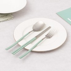 브리앙뜨 펄인러브 수저+포크세트, 1세트, 숟가락+젓가락+포크, 민트 1세트, 숟가락+젓가락+포크, 민트