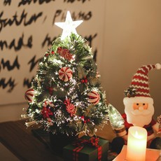 크리스마스 미니 반딧불 트리 자체발광 광섬유 전구트리세트 60cm 캔디