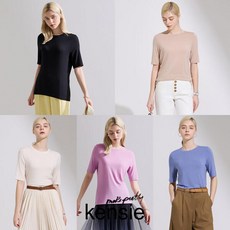 Kensie 켄지 24SS 여성 모달 블렌디드 하프슬리브 티블라우스 5종