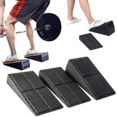 스쿼트 웨지 블록 3pc 12인치 다리 들것 발 폼 슬랜트 보드 종아리 올리기 요가 무릎 위 발가락 장비…, Black