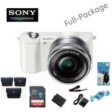 화이트)소니 A5000+16-50mm+32GB+가방+리더기+청소세트 입문자용 소니미러리스 풀패키지