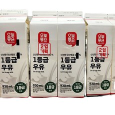 오늘좋은 1등급 우유, 4개, 930ml, 종이박스포장