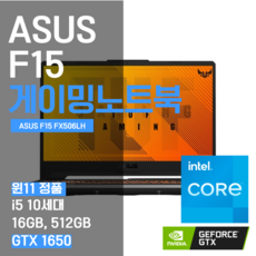 아수스 게이밍 노트북 ASUS F15 FX506LH GTX 1650 외장그래픽카드 탑재, A급, WIN11 Pro, 16GB, 512GB, 블랙