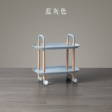 북유럽 이동식 트레이 서빙 트롤리 사이드테이블, 그레이 블루