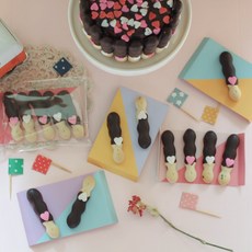 미니케이크 빼빼로만들기 세트 초콜릿 막대과자 DIY, 1개