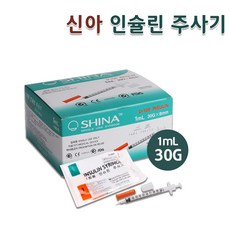 [한의장터] 신아 인슐린주사기 1ml 30Gx8mm 100개 당뇨 혈당관리 일회용 인슈린