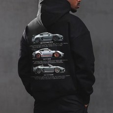 빅브라더 포르쉐 911 다크카 블랙 후드티 S-3XL 기모안감 GT3 RS 슈퍼카 옷 레트로 프린팅 티셔츠