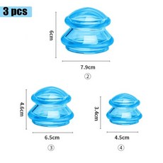 실리콘 부항 세트 흡입 컵 진공 항아리 슬리밍 바디 페이스 마사지 셀룰라이트 방지, 07 Blue-SML, 07 Blue-SML