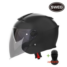 신형 스웨그 RS10 초경량 1050g 오픈페이스헬멧 오토바이 헬멧, 매트블랙(무광블랙)