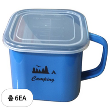 HAKOYA 법랑 Camp 사각 핸디 포트 블루1.4L HAK-C014B, 6개, 14cm