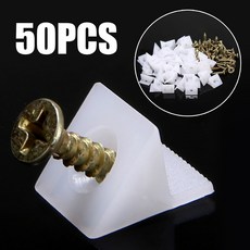 50pcs 서랍 웨지 하단 처짐 수리 고정 웨지 가구 수선 웨지 코너 브래킷 나사 키트|구조쇠|, 1개, 단일, 단일