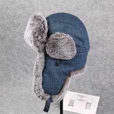 VISON 남녀 두꺼운 귀달이 털모자 군밤 비니 방한모, XL(62cm)