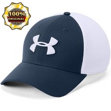 Under Armour Mens Microthread Golf Mesh Cap, Academy Blue (408)/White