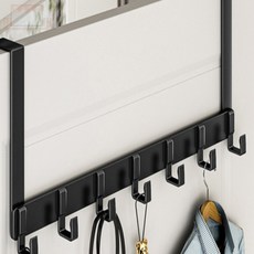 7구 도어 후크 46X18CM 블랙 문걸이, 1개