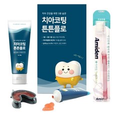 튼튼플로 가정용 불소도포 치아코팅 치아광화촉진제 6회분 칫솔 세트, 1개, 80g