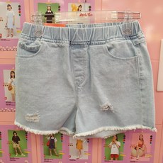 애플핑크데님반바지