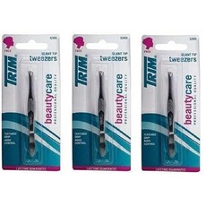 Trim 트림 BeautyCare 경사 팁 핀셋 3 팩, none