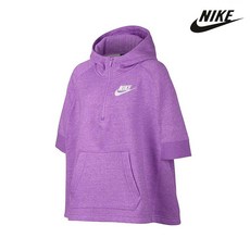 [나이키] 여아 풀오버 하프 지퍼 플리스 판초 라일락_AT3349-527