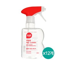 비앤비 유아용품 살균소독제 무알콜 제균스프레이 300mL, 12개