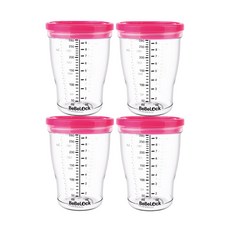 베베락 PP밀폐이유식용기[선명눈금]280ml(4P), 4개입, 280ml핑크_선명눈금