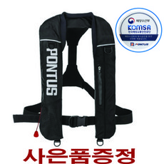 폰터스 자동팽창식 구명조끼 PL-9300 해양수산부인증 낚시조끼 폰터스구명조끼 KOMSA 선상낚시조끼 착용성 향상형, 해양수산부인증 실버