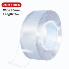 나노 양면 접착 방수 투명 재사용 아크릴 더블 사이드 접착제 홈 욕실 장식에 적합, [01] 20mm, [02], 주황색